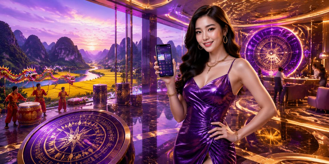 Màn hình casino di động phát sáng neon tại Ninh Bình với giao diện live dealer tiếng Việt